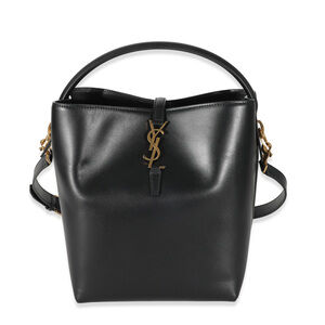 Saint Laurent Black Shiny Calfskin Le 37 Bucket Bag